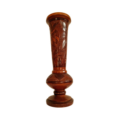 Vintage Retro Hand Carved Wooden Vase