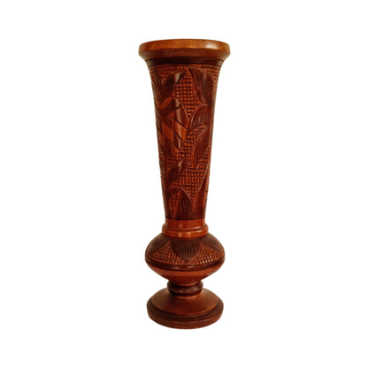 Vintage Retro Hand Carved Wooden Vase