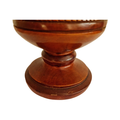 Vintage Retro Hand Carved Wooden Vase