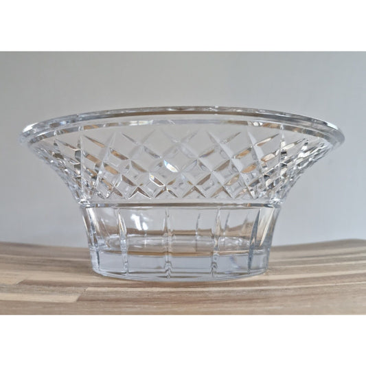 Vintage Bohemia Diamond Cut Lead Crystal Glass Bowl