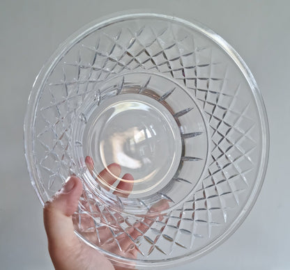 Vintage Bohemia Diamond Cut Lead Crystal Glass Bowl