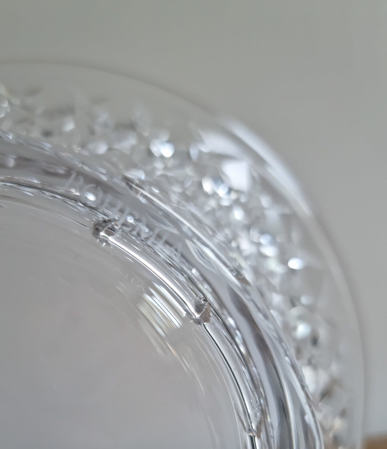 Vintage Bohemia Diamond Cut Lead Crystal Glass Bowl
