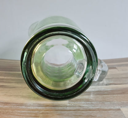 Retro Vintage Clear/Green Glass Jug In Polka Dot Design