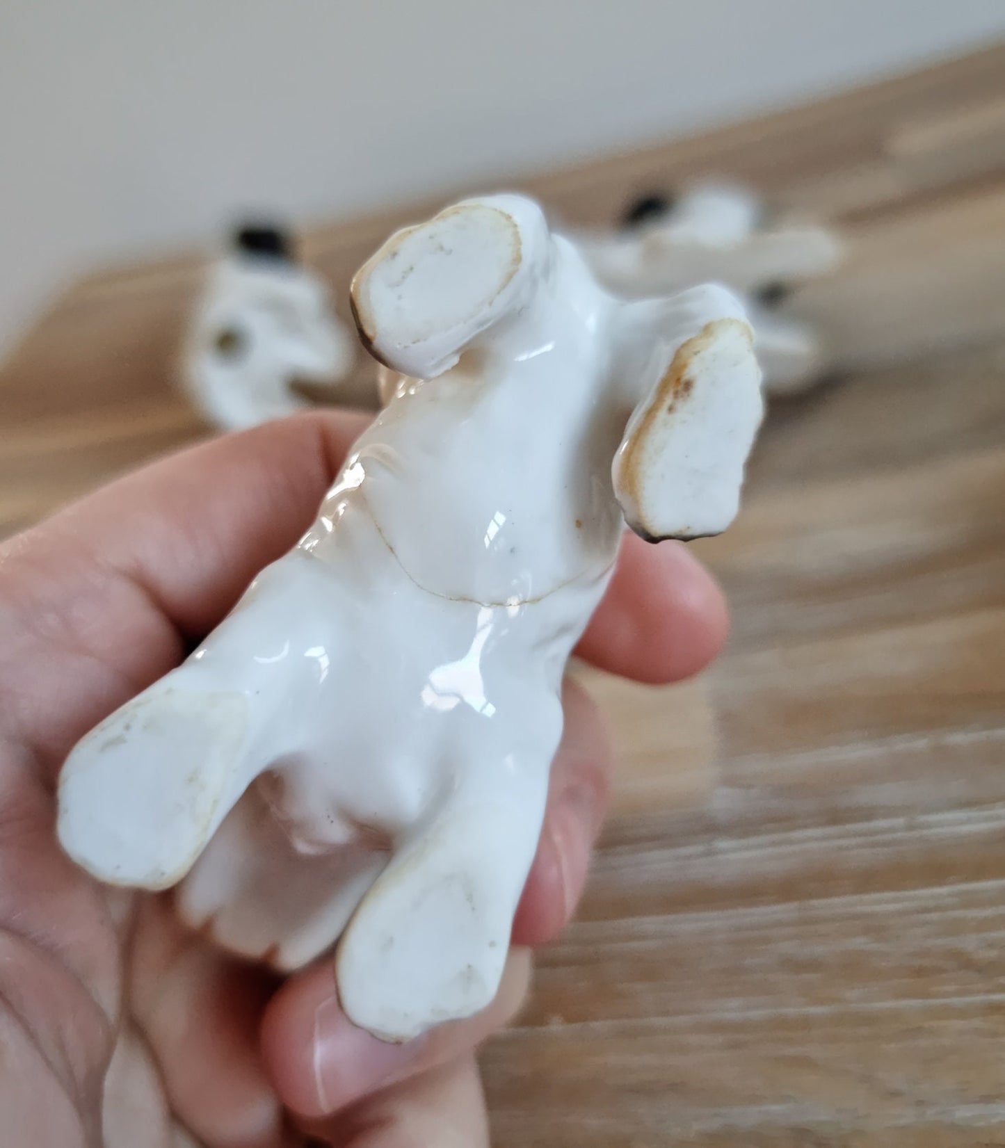 Set Of 5 Mid Century Miniature Porcelain Dog Figurines