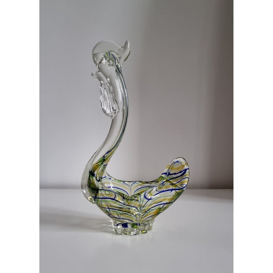 Vintage Cockerel/Rooster Art Glass Figurine/Dish Bowl