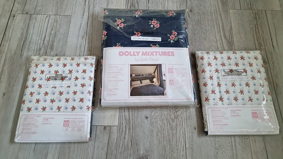 Vintage New Old Stock Dolly Mixtures By Linda Beard Double Quilt Cover & Pillowcases