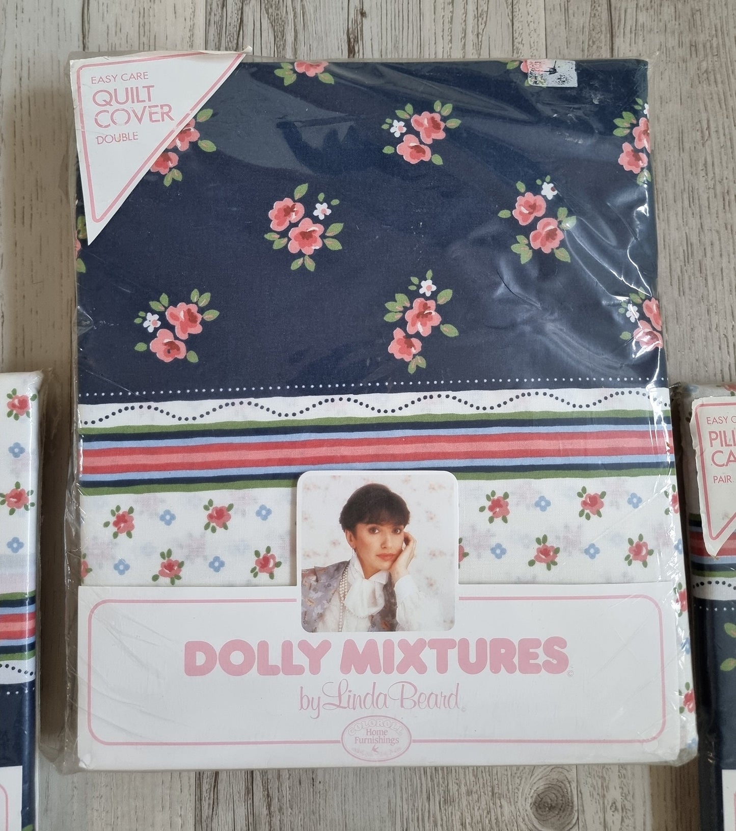 Vintage New Old Stock Dolly Mixtures By Linda Beard Double Quilt Cover & Pillowcases