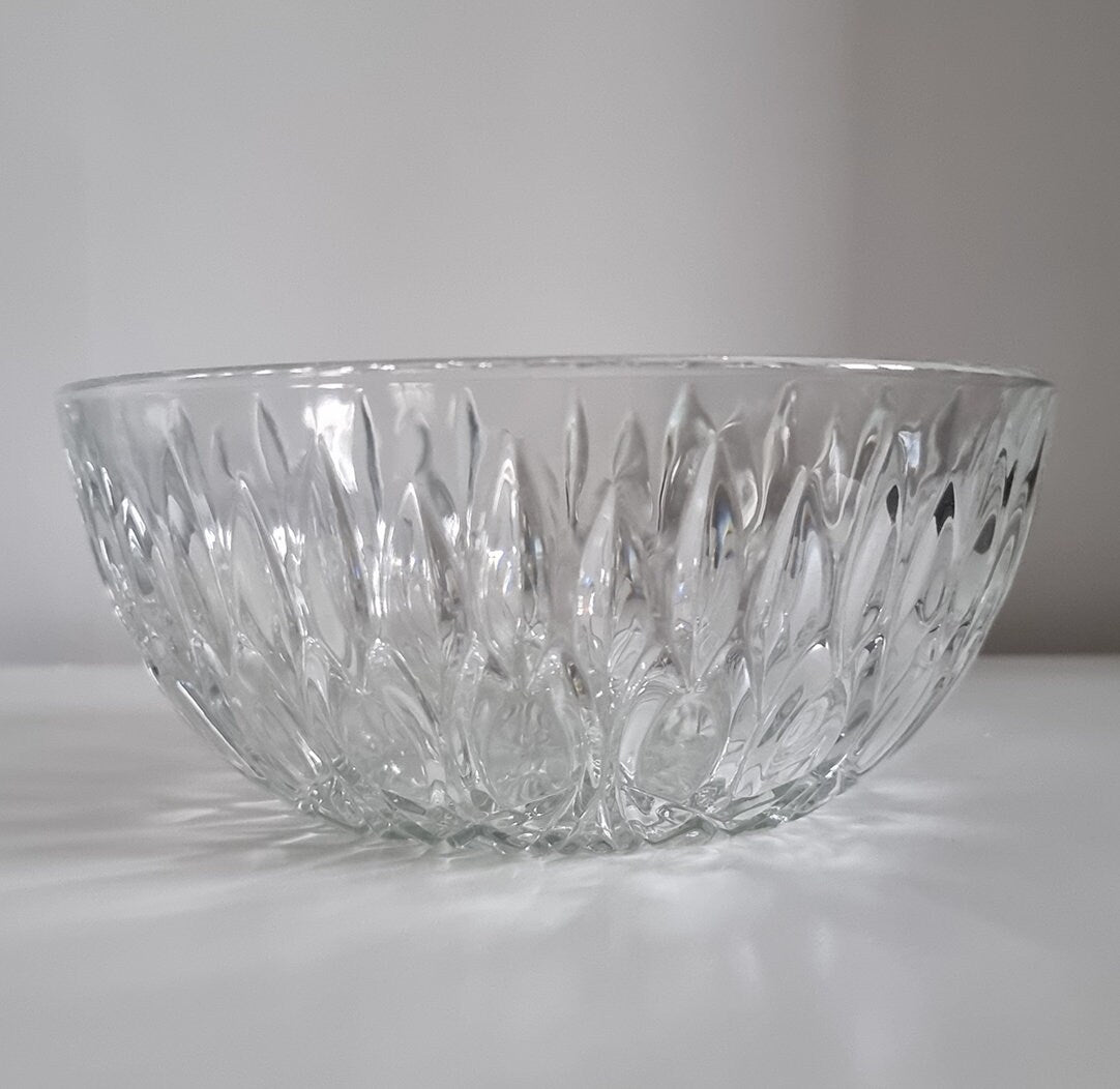 Mid Century French Lead Crystal Glass Bowl