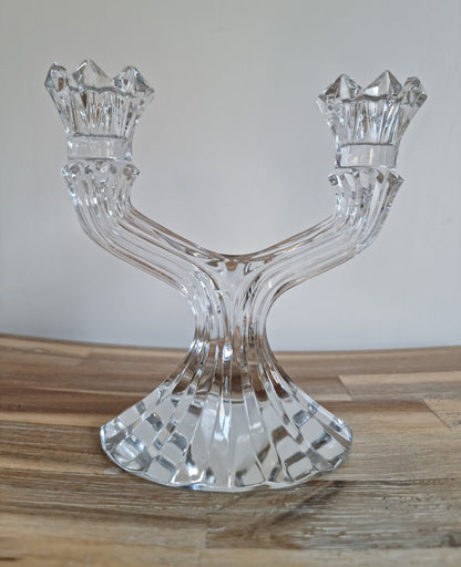 Vintage Bohemia Lead Crystal Glass Candlestick Holder