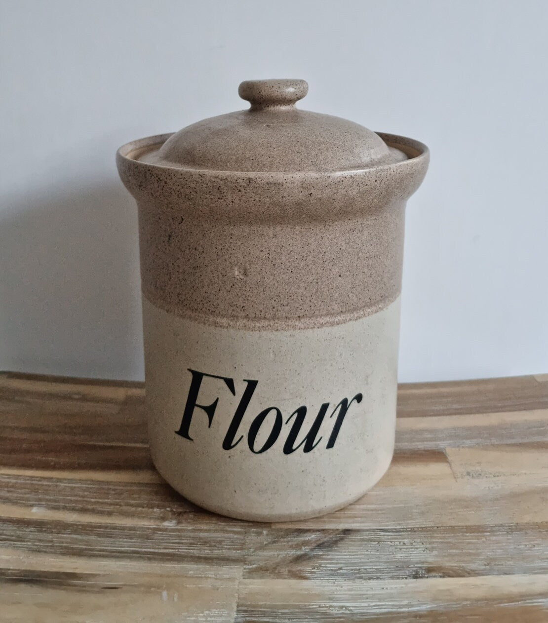 Vintage Brailsford Pottery Flour Stoneware Canister/Storage Jar By John Hermansen