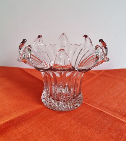 Vintage Sowerby Art Deco Clear Glass Lily Vase