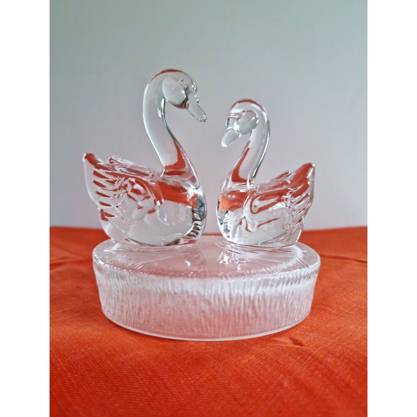 Vintage RCR Royal Crystal Rock Lead Crystal Glass Swans