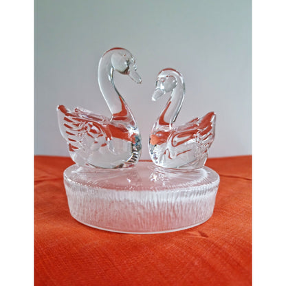 Vintage RCR Royal Crystal Rock Lead Crystal Glass Swans