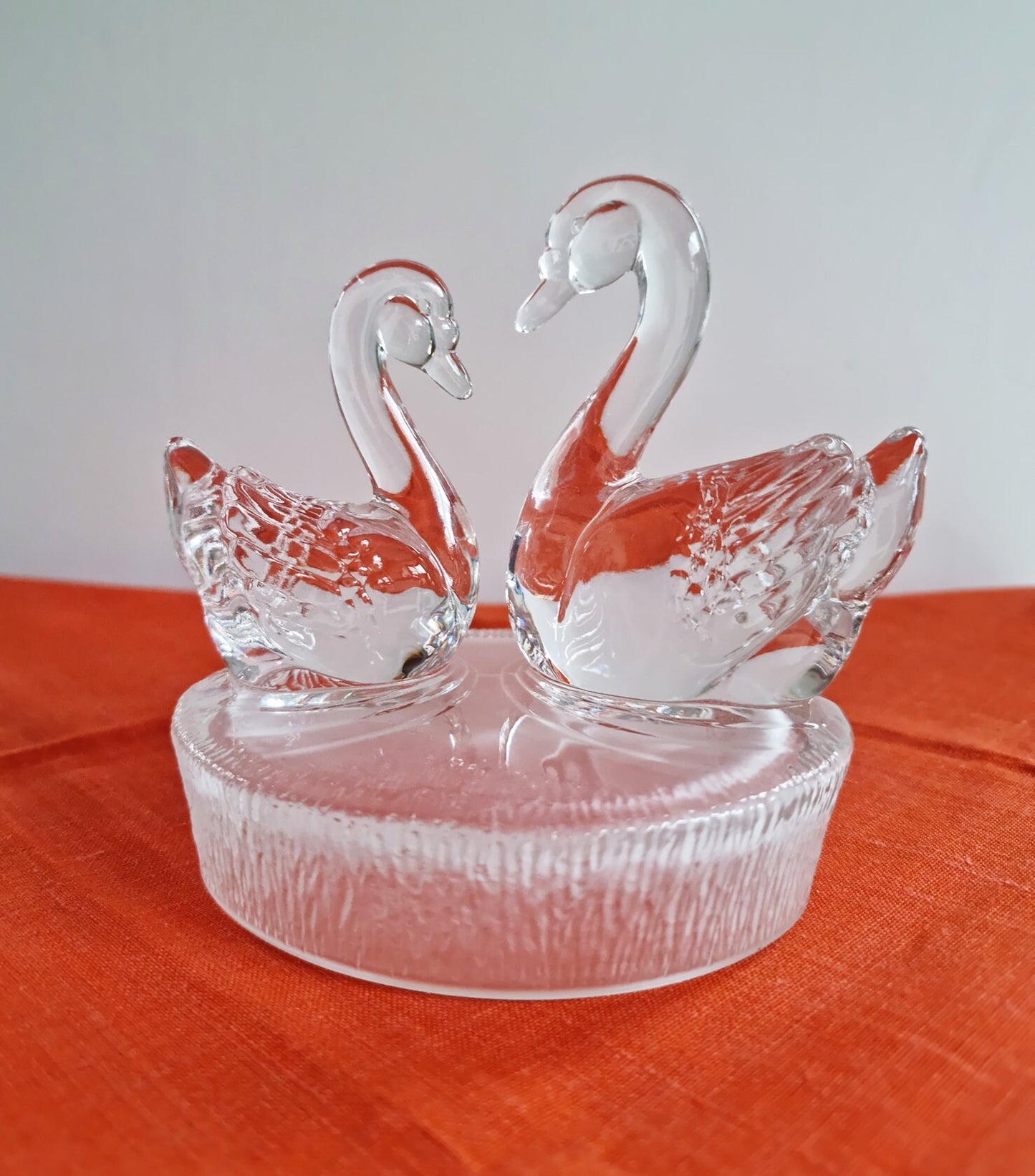 Vintage RCR Royal Crystal Rock Lead Crystal Glass Swans