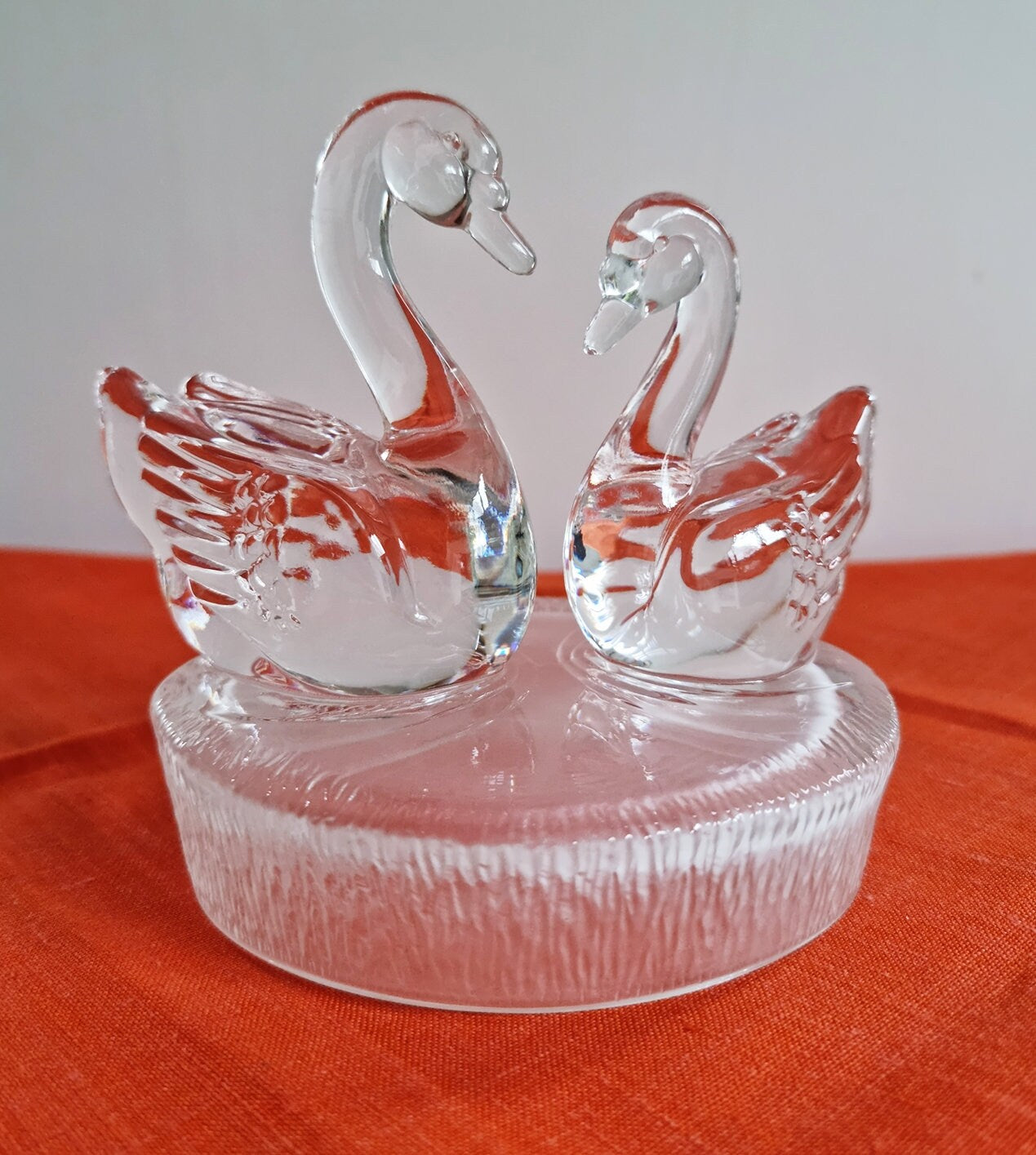 Vintage RCR Royal Crystal Rock Lead Crystal Glass Swans