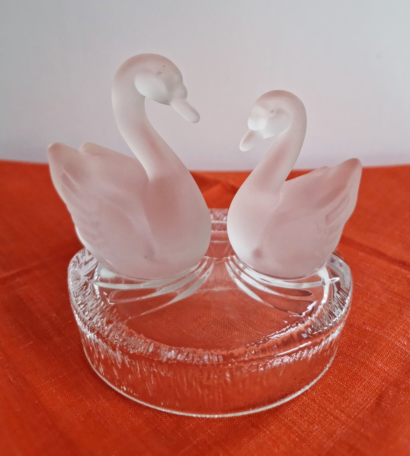 Vintage RCR Royal Crystal Rock Lead Crystal Glass Swans