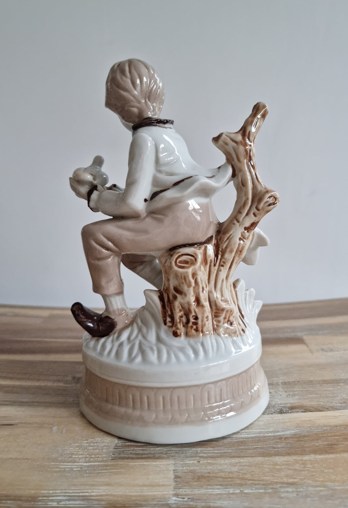 Vintage Porcelain Boy With Bird Figurine