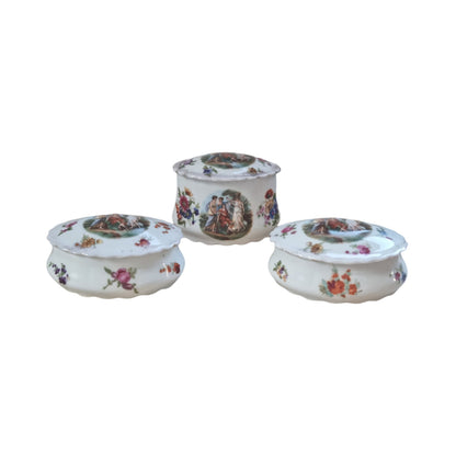 Vintage Victoria China Czechoslovakia Porcelain Trinket Boxes