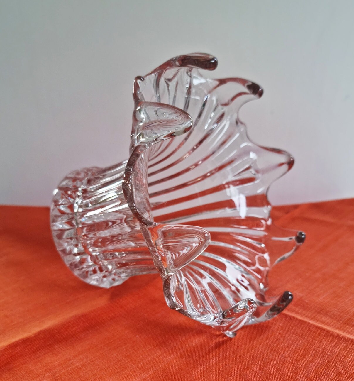 Vintage Sowerby Art Deco Clear Glass Lily Vase