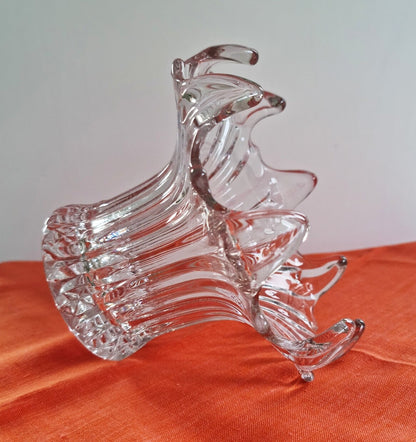 Vintage Sowerby Art Deco Clear Glass Lily Vase