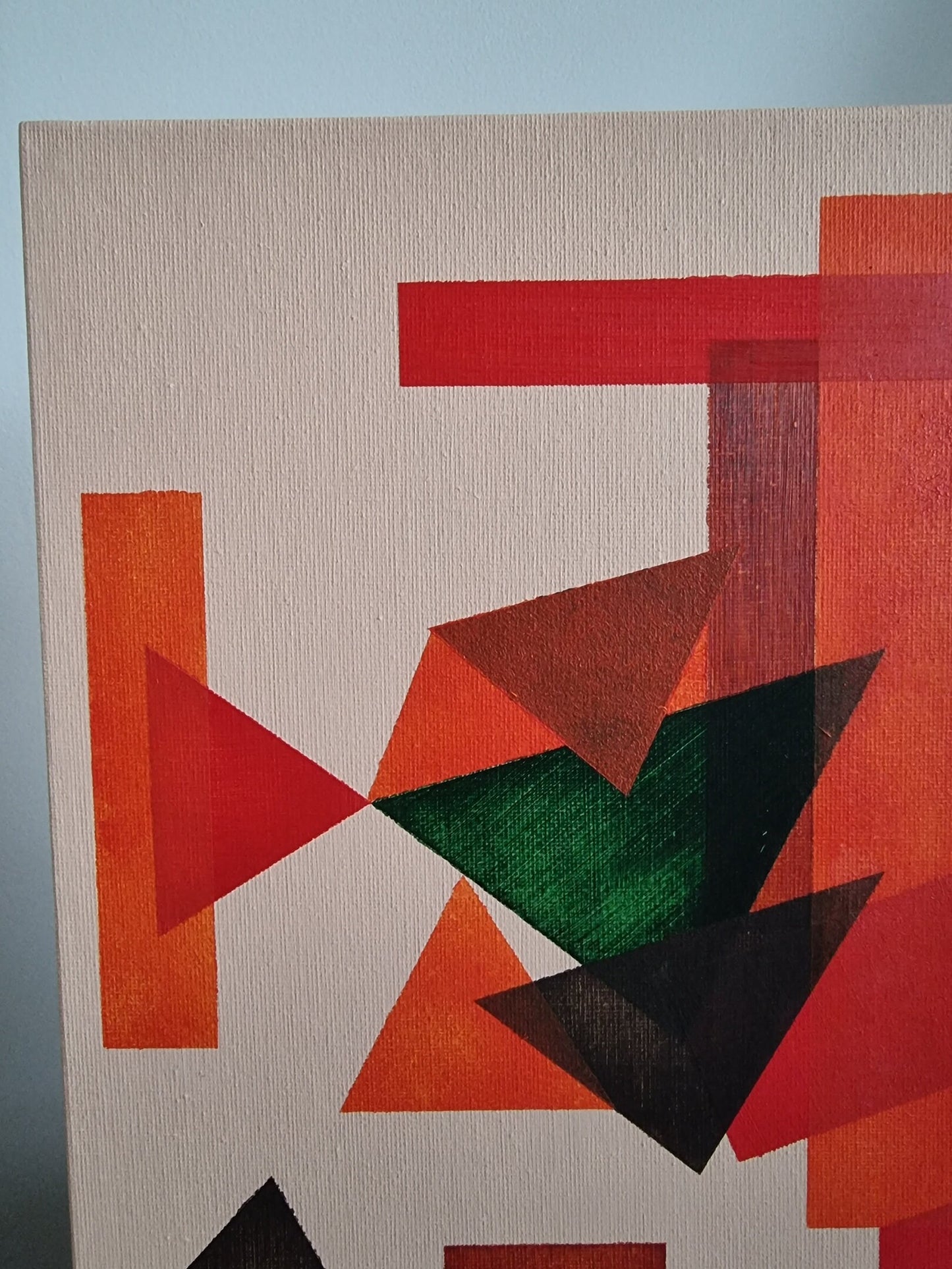 Contemporary Geometric Abstract Composition Acrylic Painting