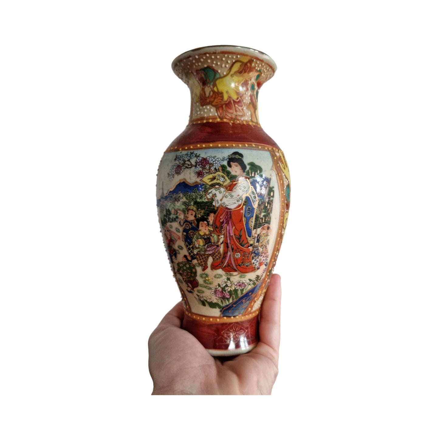 Vintage Satsuma Style Japanese Porcelain Vase