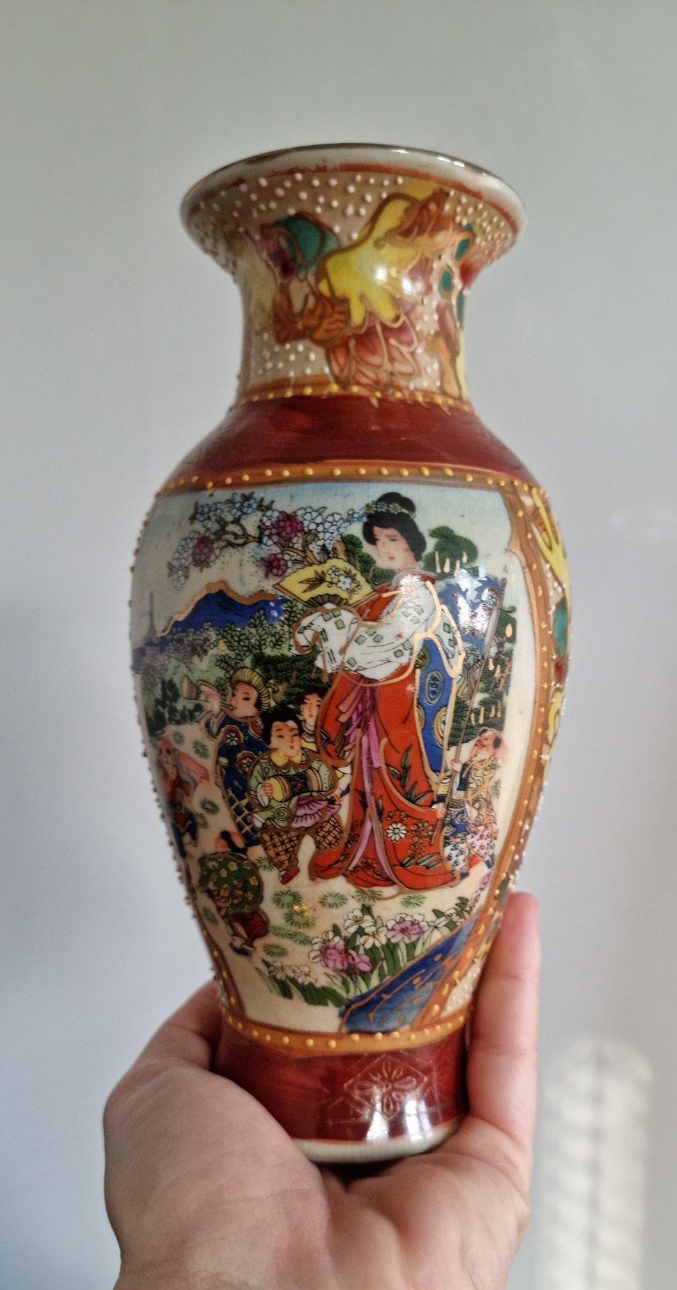 Vintage Satsuma Style Japanese Porcelain Vase