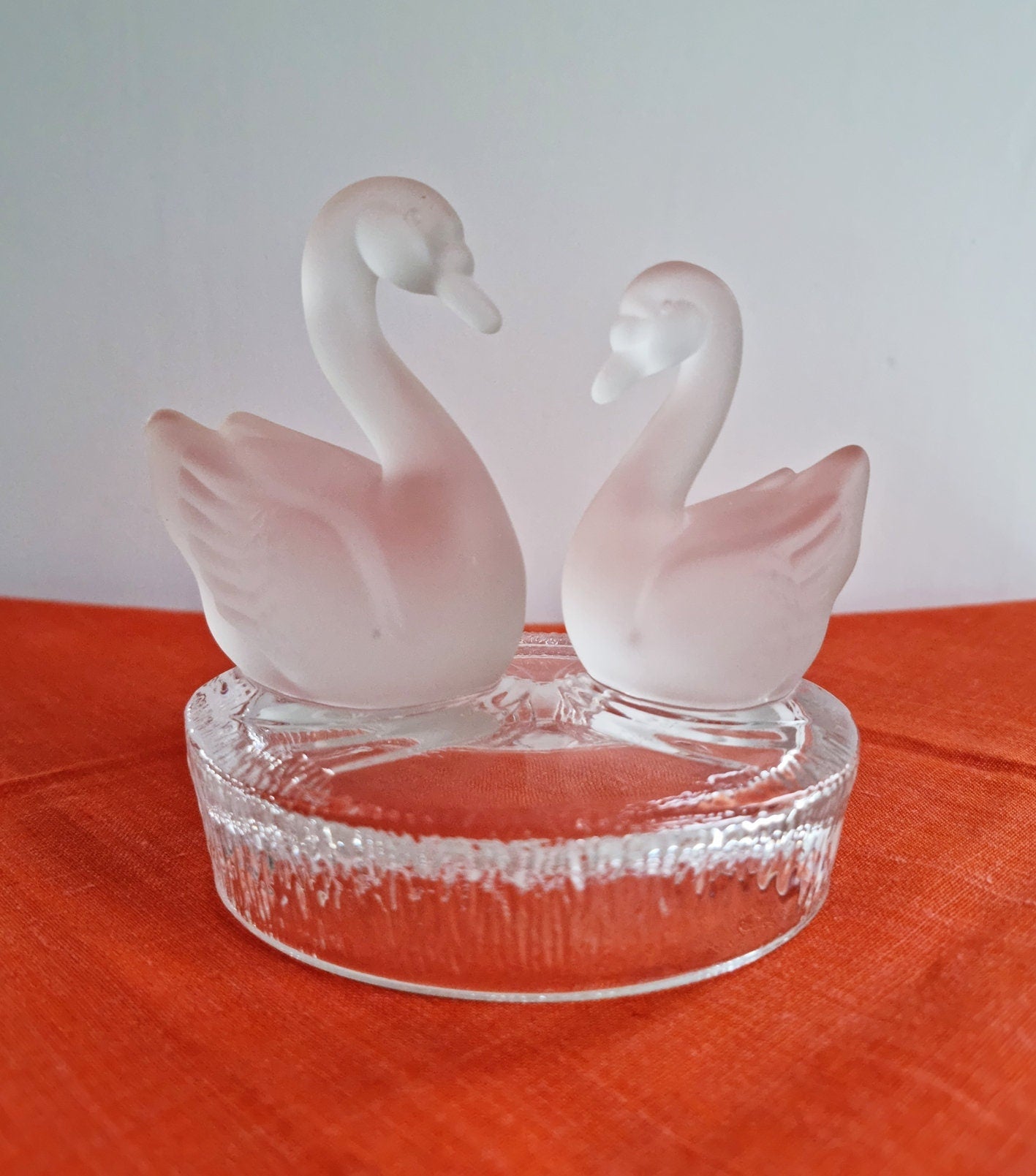 Vintage RCR Royal Crystal Rock Lead Crystal Glass Swans