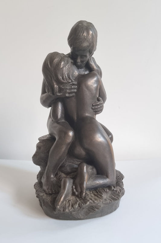 Heredities Adam & Eve Cold Cast Bronze Sculpture Figurine By Roland Chadwick