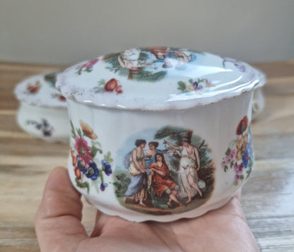 Vintage Victoria China Czechoslovakia Porcelain Trinket Boxes