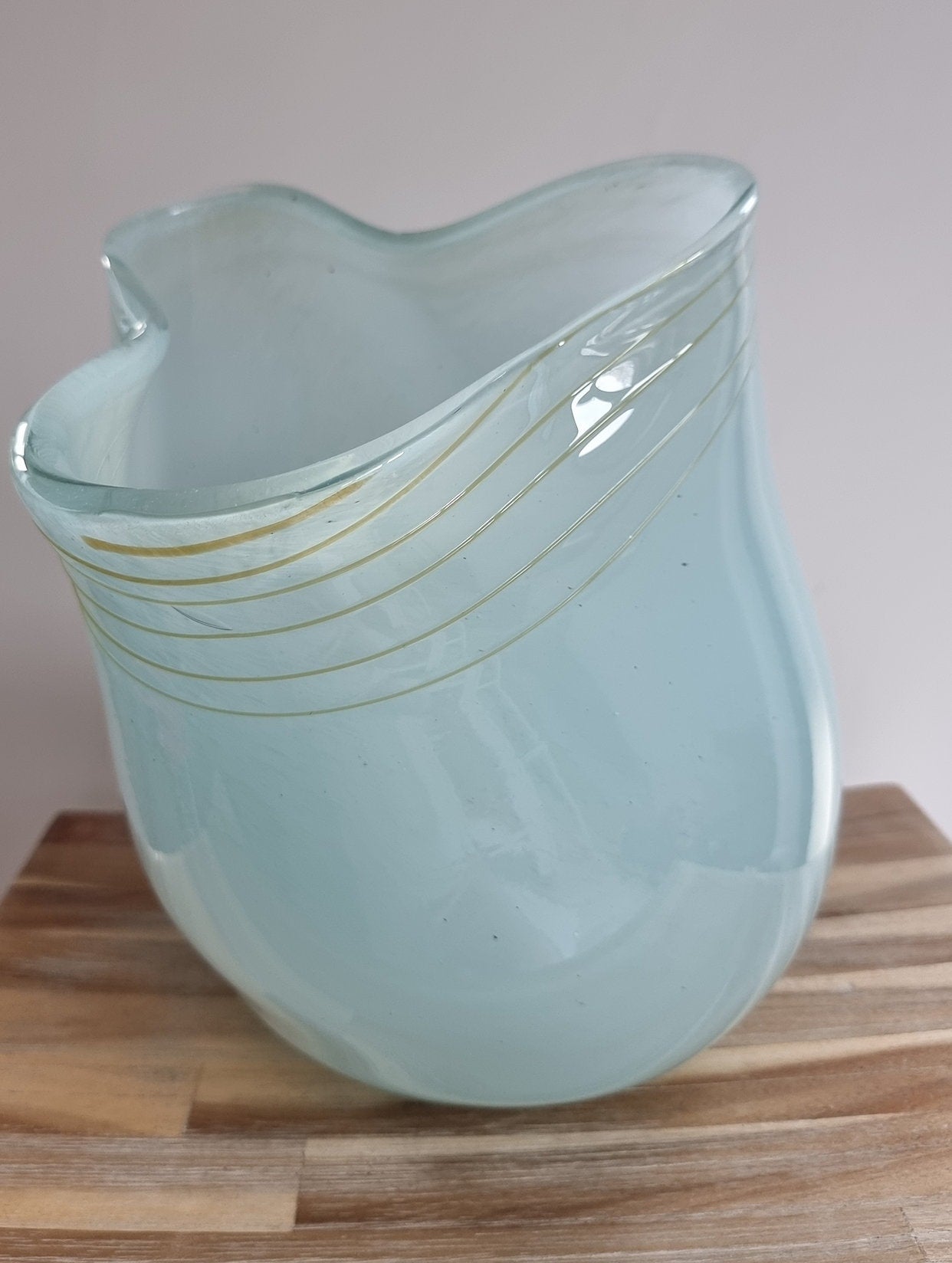 Unusual Large Freeform Art Glass Vase