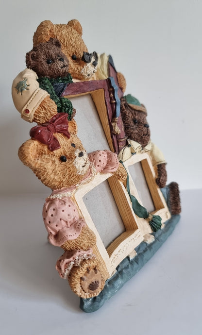 Vintage Figi Graphics Hand Painted Teddy Bear Photo Frame