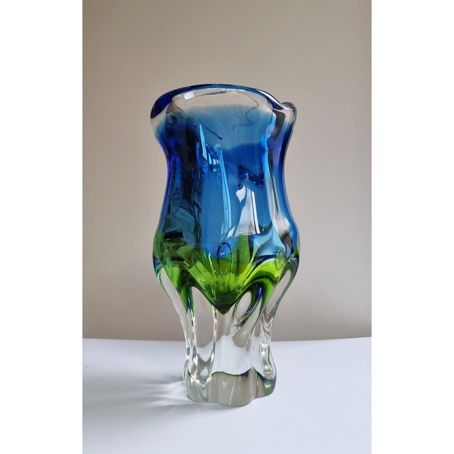 Vintage Art Glass Vase By Josef Hospodka For Chribska Glassworks