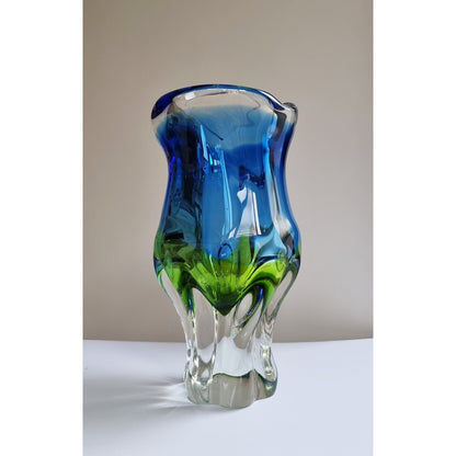 Vintage Art Glass Vase By Josef Hospodka For Chribska Glassworks