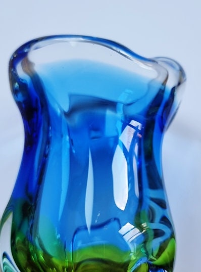 Vintage Art Glass Vase By Josef Hospodka For Chribska Glassworks