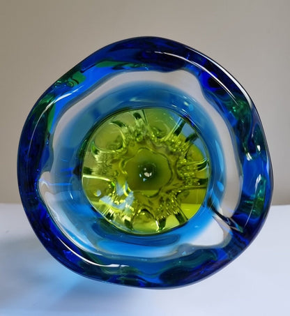 Vintage Art Glass Vase By Josef Hospodka For Chribska Glassworks