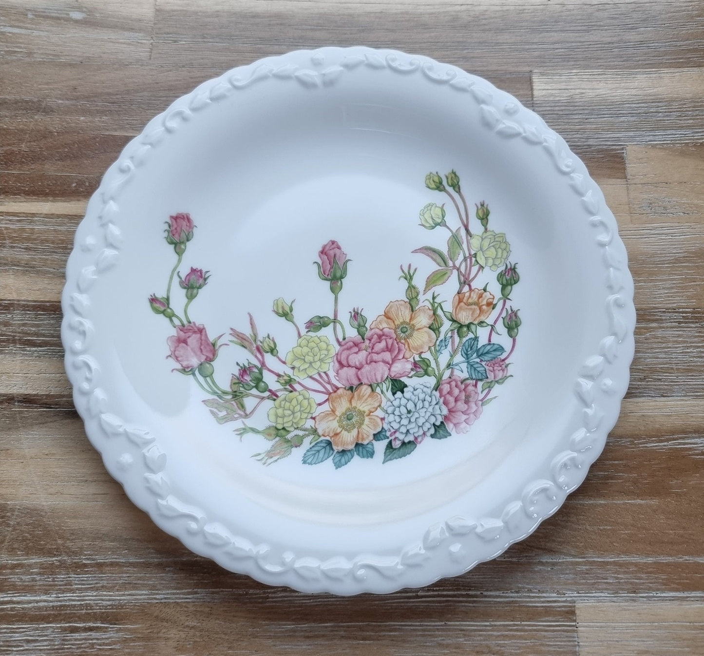 Vintage Coalport Rose Garden Fine Bone China Embossed Plate