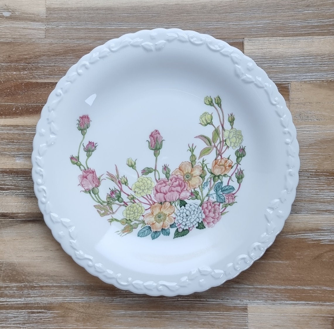 Vintage Coalport Rose Garden Fine Bone China Embossed Plate