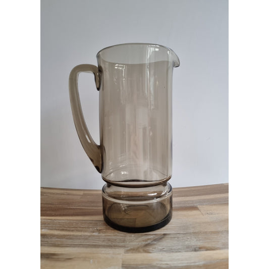 Vintage Retro Smoked Brown Glass Jug