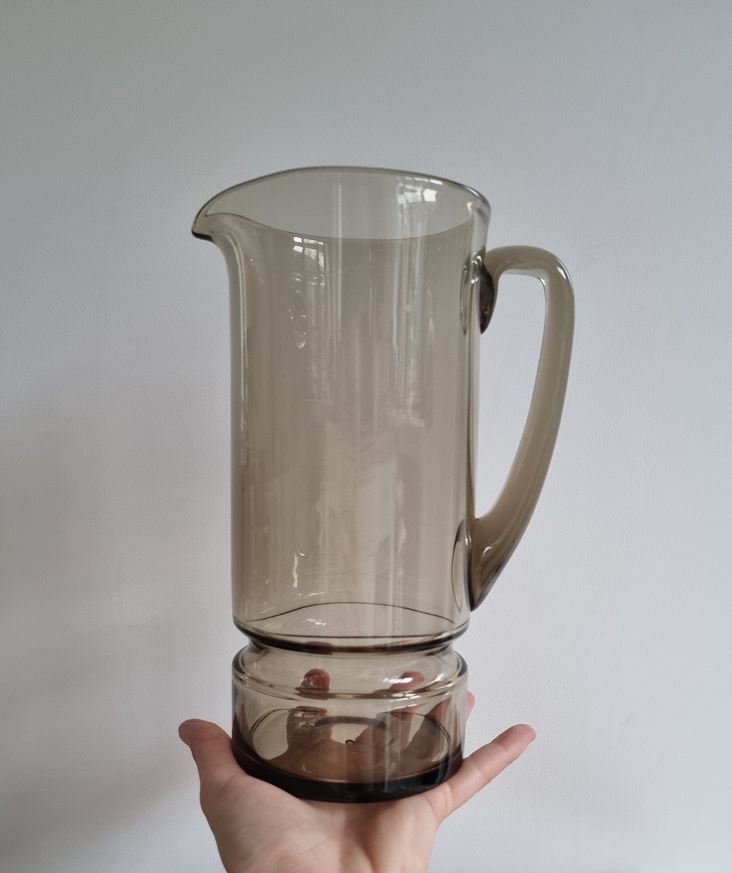 Vintage Retro Smoked Brown Glass Jug