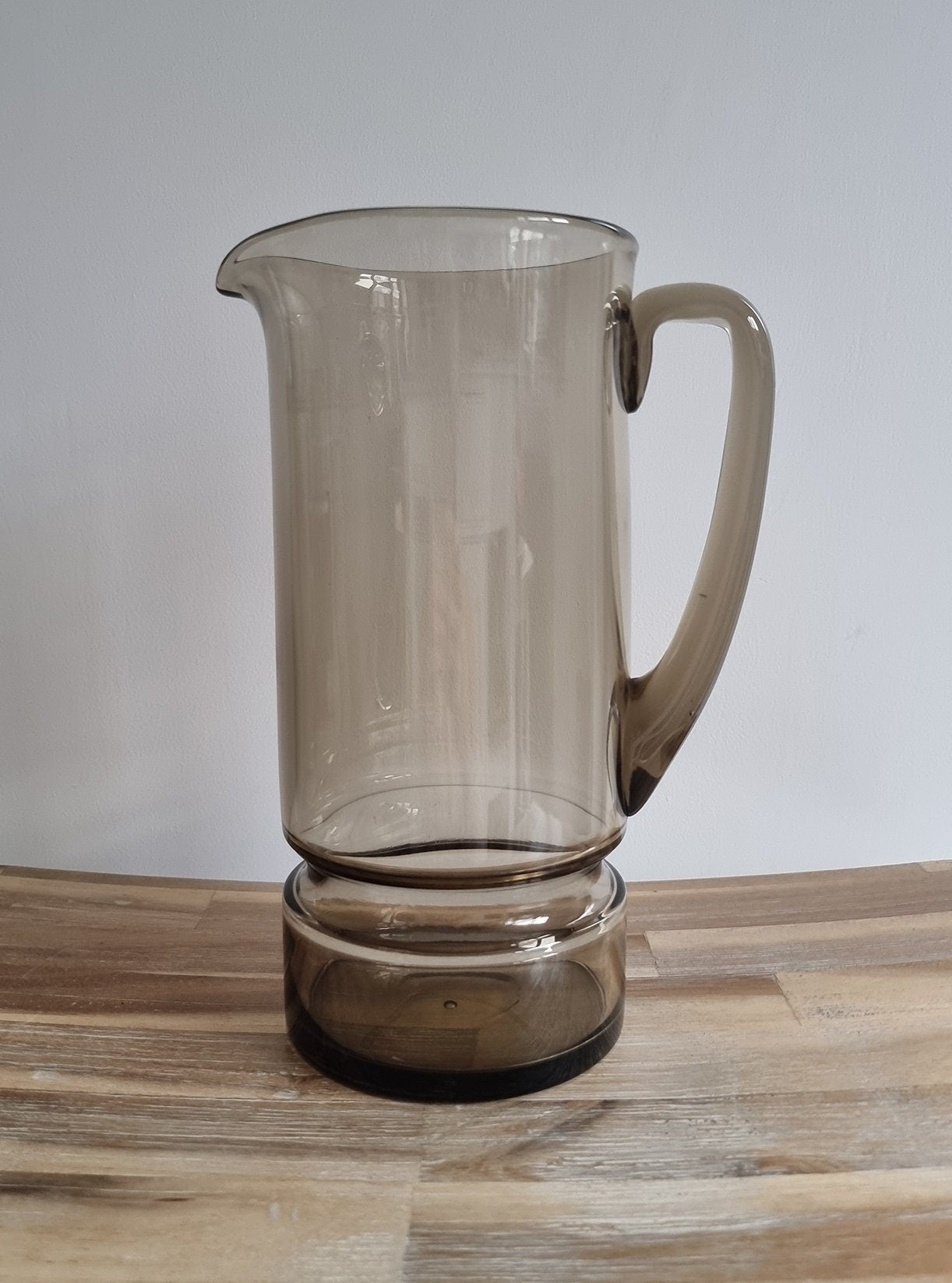 Vintage Retro Smoked Brown Glass Jug