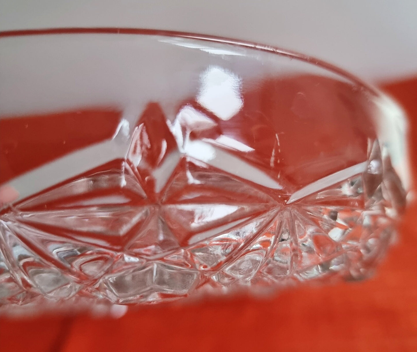 Mid-Century French Lead Crystal Glass Divided Snack Server, Serving Plate/Dish