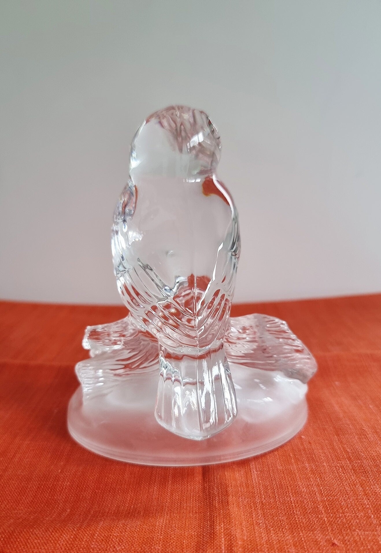 Vintage Cristal d'Arques French Lead Crystal Glass Owl Sculpture