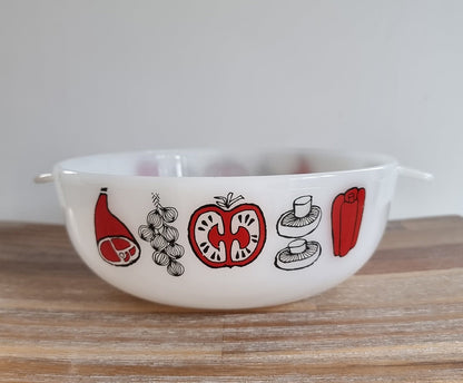 Vintage Phoenix Opalware Milk Glass Casserole Dish