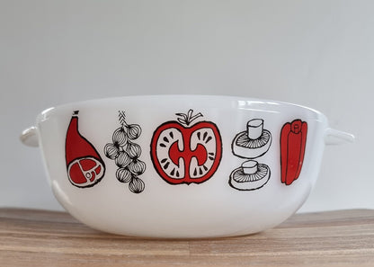 Vintage Phoenix Opalware Milk Glass Casserole Dish