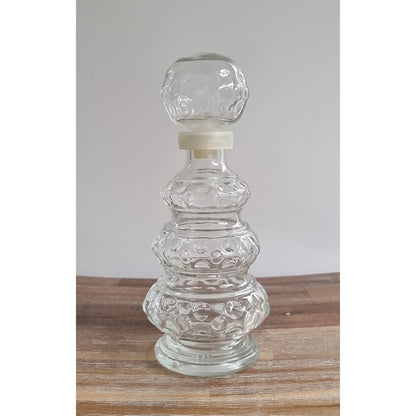 Vintage Italian Empoli Clear Glass Genie Bottle/Decanter