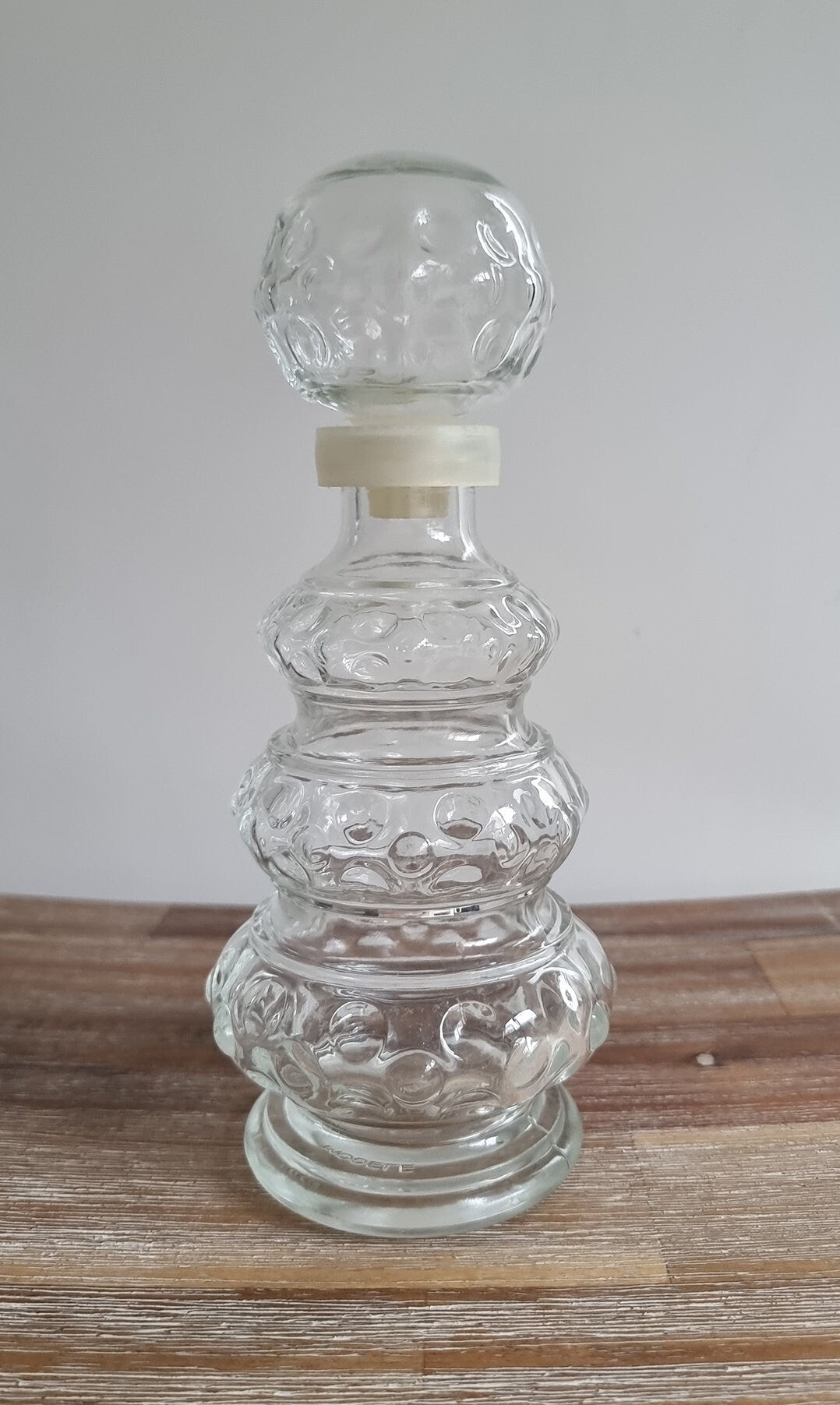 Vintage Italian Empoli Clear Glass Genie Bottle/Decanter