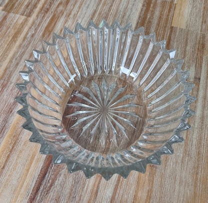 Mid Century Retro Cut Glass Bowl