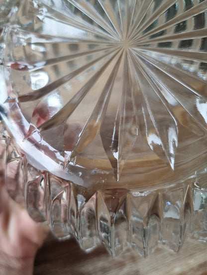 Mid Century Retro Cut Glass Bowl