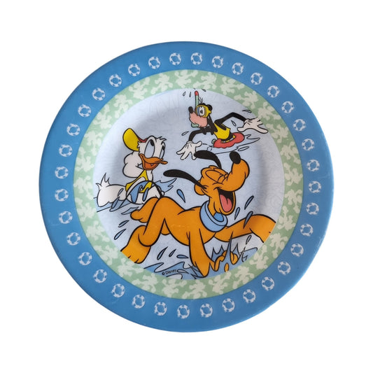 Vintage Arcopal France Mickey Kids - Pluto, Goofy & Donald Duck Milk Glass Plate